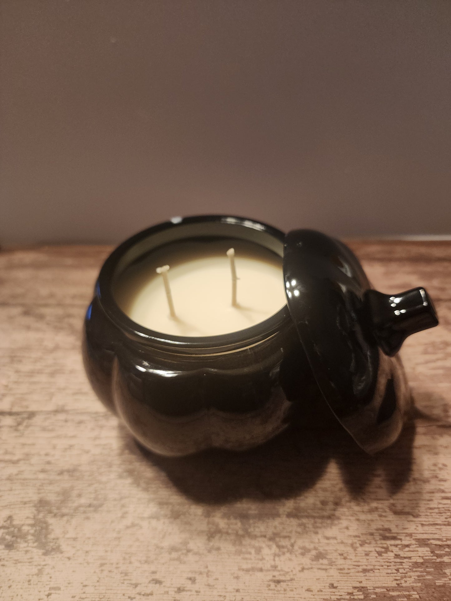 Black Pumpkin Jar Candle | Hand-Poured Coconut Soy Wax | Autumn Orchard Scent | Fall Candle | Halloween Decor | Seasonal Gift